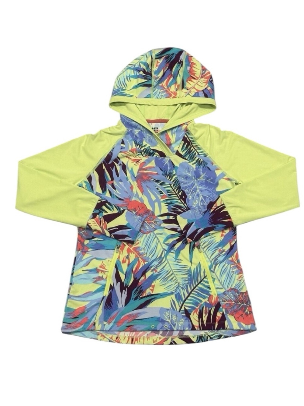 Title Nine Sunbuster striped floral hoodie size Small Sunscreen UPF Water